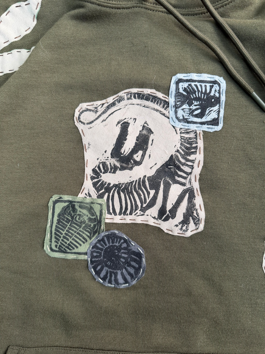Fossil print hoodie