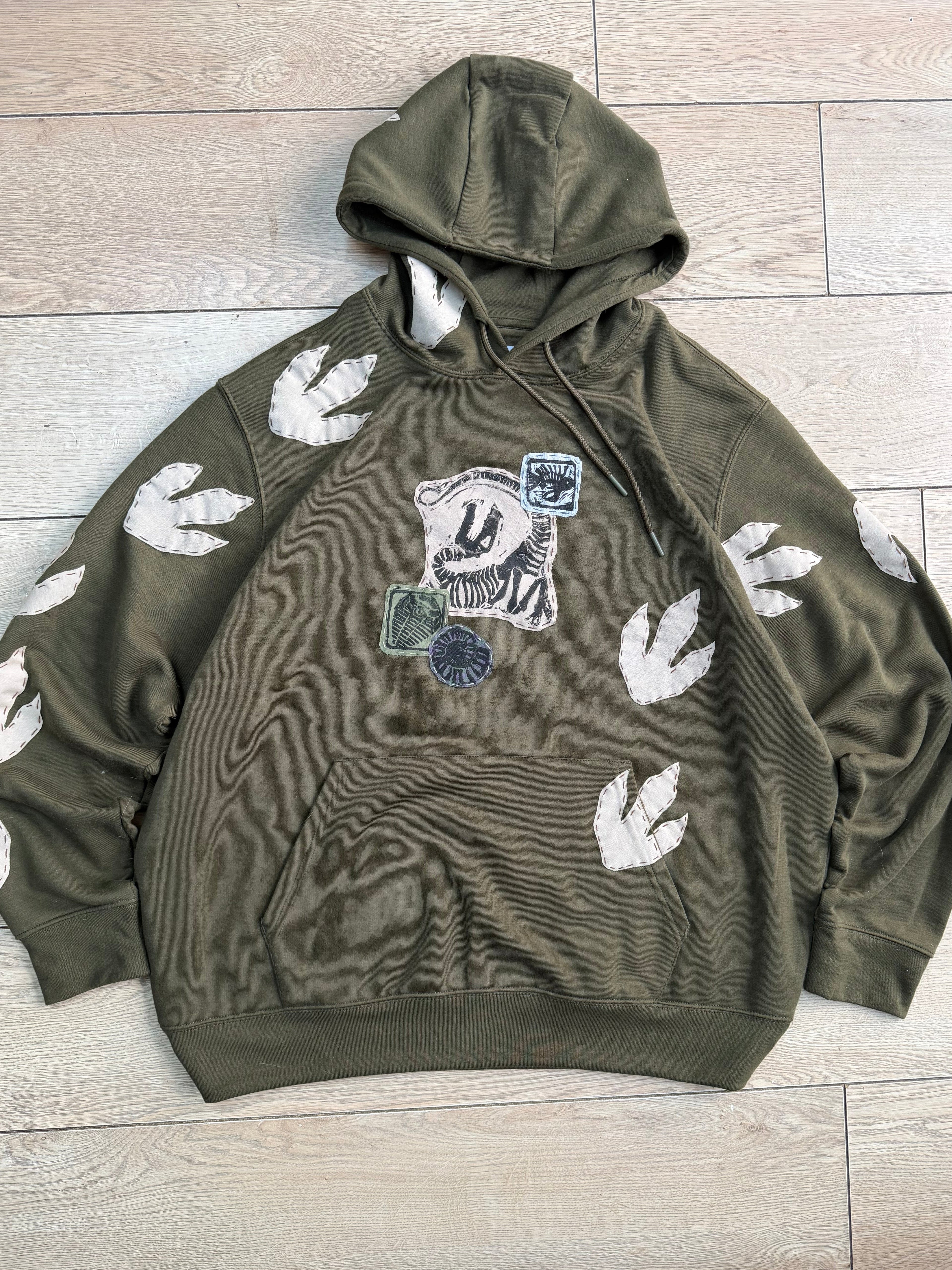 Fossil print hoodie