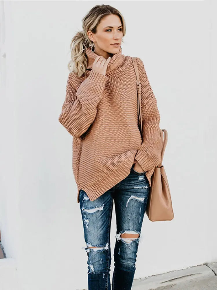 Warm Knitted Turtleneck Sweater